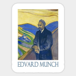 Portrait of Friederich Nietzsche by Edvard Munch Sticker